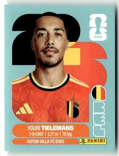 BEL9 Youri Tielemans Belgia Base Naklejki FIFA World Cup 2026 Panini