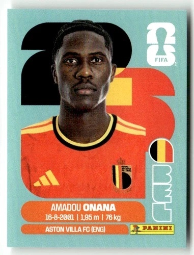 BEL10 Amadou Onana Belgia Base Naklejki FIFA World Cup 2026 Panini