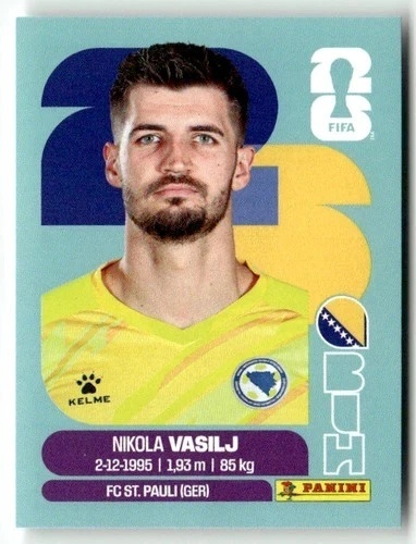 BIH2 Nikola Vasilj Bośnia i Hercegowina Base Naklejki FIFA World Cup 2026 Panini