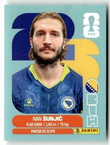 BIH11 Ivan Sunjic Bośnia i Hercegowina Base Naklejki FIFA World Cup 2026 Panini