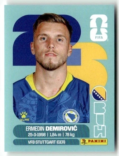 BIH17 Ermedin Demirovic Bośnia i Hercegowina Base Naklejki FIFA World Cup 2026 Panini