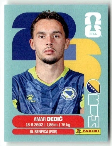 BIH3 Amer Dedic Bośnia i Hercegowina Base Naklejki FIFA World Cup 2026 Panini