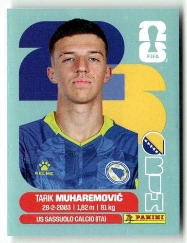 BIH5 Tarik Muharemovic Bośnia i Hercegowina Base Naklejki FIFA World Cup 2026 Panini