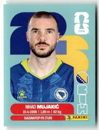 BIH6 Nihad Mujakic Bośnia i Hercegowina Base Naklejki FIFA World Cup 2026 Panini