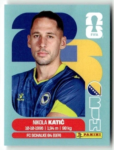 BIH7 Nikola Katic Bośnia i Hercegowina Base Naklejki FIFA World Cup 2026 Panini
