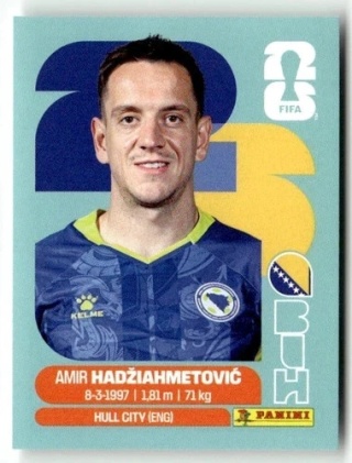BIH8 Amir Hadziahmetovic Bośnia i Hercegowina Base Naklejki FIFA World Cup 2026 Panini
