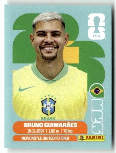 BRA11 Bruno Guimarães Brazylia Base Naklejki FIFA World Cup 2026 Panini