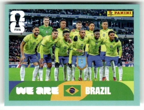 BRA13 Team Photo Brazylia Base Naklejki FIFA World Cup 2026 Panini