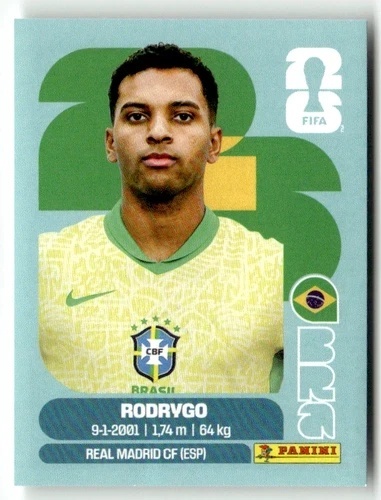 BRA15 Rodrygo Brazylia Base Naklejki FIFA World Cup 2026 Panini