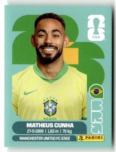 BRA17 Matheus Cunha Brazylia Base Naklejki FIFA World Cup 2026 Panini