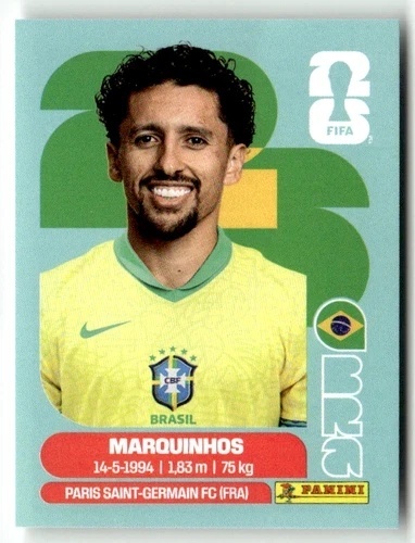 BRA4 Marquinhos Brazylia Base Naklejki FIFA World Cup 2026 Panini