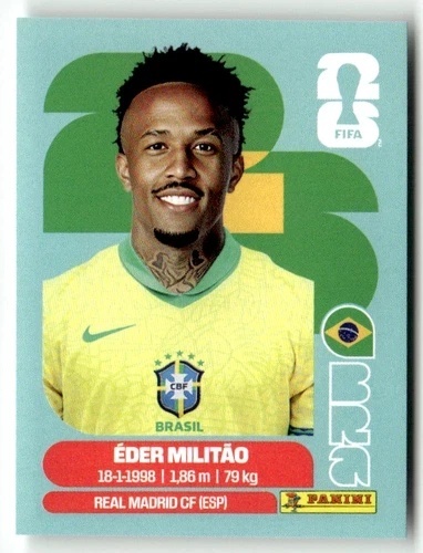 BRA5 Éder Militão Brazylia Base Naklejki FIFA World Cup 2026 Panini