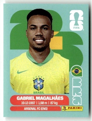 BRA6 Gabriel Magalhães Brazylia Base Naklejki FIFA World Cup 2026 Panini
