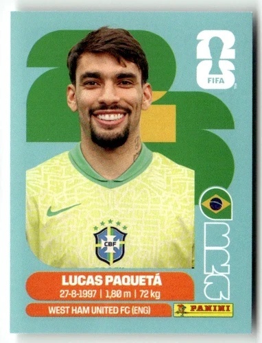 BRA9 Lucas Paquetá Brazylia Base Naklejki FIFA World Cup 2026 Panini