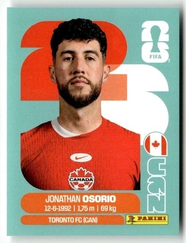 CAN12 Jonathan Osorio Kanada Base Naklejki FIFA World Cup 2026 Panini