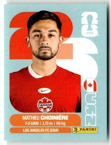 CAN15 Mathieu Choinière Kanada Base Naklejki FIFA World Cup 2026 Panini
