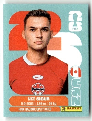 CAN16 Niko Sigur Kanada Base Naklejki FIFA World Cup 2026 Panini