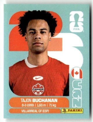 CAN17 Tajon Buchanan Kanada Base Naklejki FIFA World Cup 2026 Panini