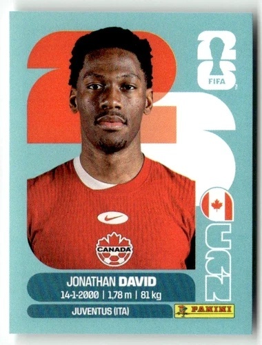 CAN20 Jonathan David Kanada Base Naklejki FIFA World Cup 2026 Panini
