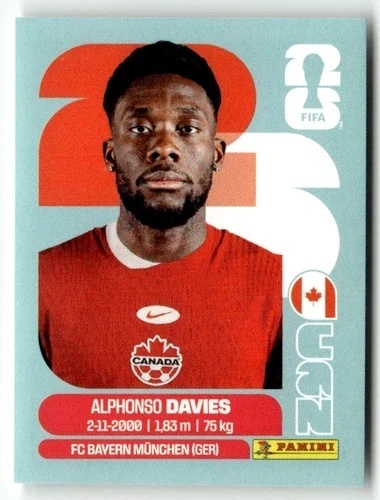 CAN3 Alphonso Davies Kanada Base Naklejki FIFA World Cup 2026 Panini