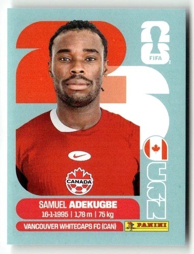 CAN5 Samuel Adekugbe Kanada Base Naklejki FIFA World Cup 2026 Panini