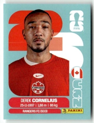 CAN7 Derek Cornelius Kanada Base Naklejki FIFA World Cup 2026 Panini