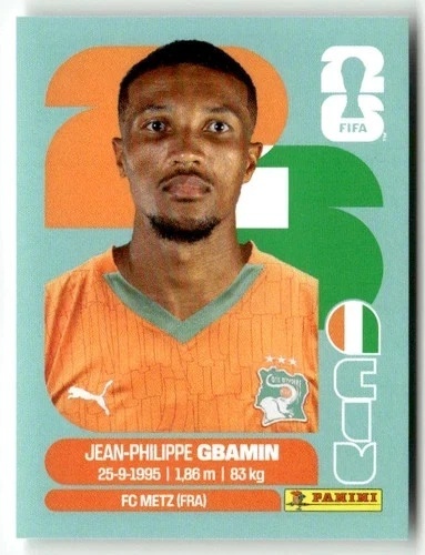 CIV14 Jean-Philippe Gbamin WKS Base Naklejki FIFA World Cup 2026 Panini
