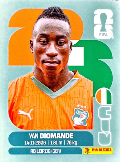 CIV18 Yan Diomande WKS Base Naklejki FIFA World Cup 2026 Panini