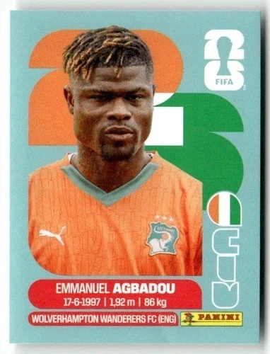 CIV8 Emmanuel Agbadou WKS Base Naklejki FIFA World Cup 2026 Panini