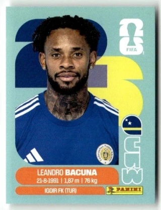 CUW12 Leandro Bacuna Curaçao Base Naklejki FIFA World Cup 2026 Panini