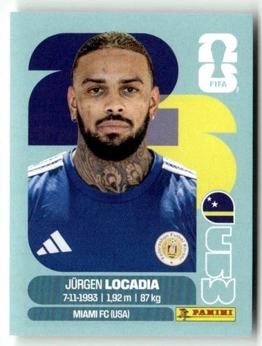 CUW17 Jurgen Locadia Curaçao Base Naklejki FIFA World Cup 2026 Panini