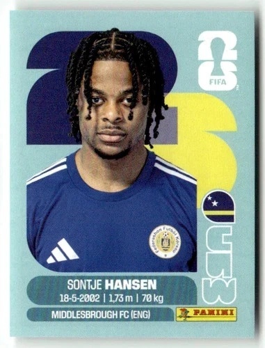 CUW20 Sontje Hansen Curaçao Base Naklejki FIFA World Cup 2026 Panini