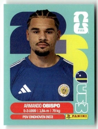 CUW3 Armando Obispo Curaçao Base Naklejki FIFA World Cup 2026 Panini