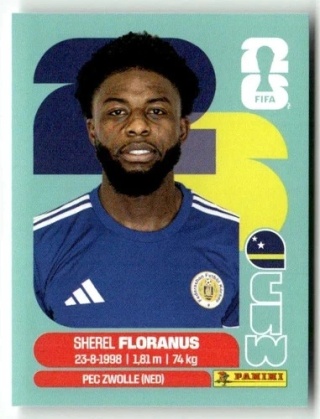 CUW4 Sherel Floranus Curaçao Base Naklejki FIFA World Cup 2026 Panini