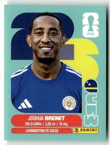 CUW6 Joshua Brenet Curaçao Base Naklejki FIFA World Cup 2026 Panini