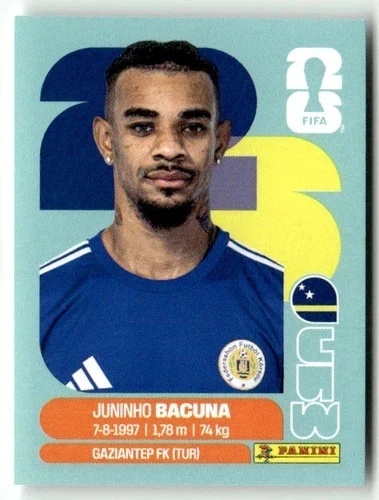 CUW11 Juninho Bacuna Curaçao Base Naklejki FIFA World Cup 2026 Panini