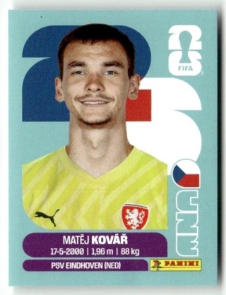 CZE2 Matej Kovar Czechy Base Naklejki FIFA World Cup 2026 Panini