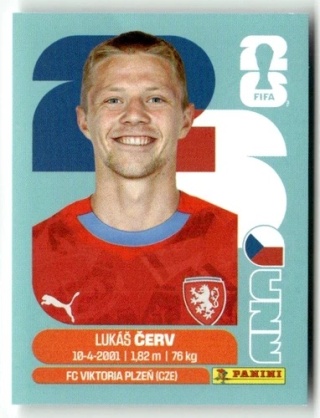 CZE11 Lukas Cerv Czechy Base Naklejki FIFA World Cup 2026 Panini