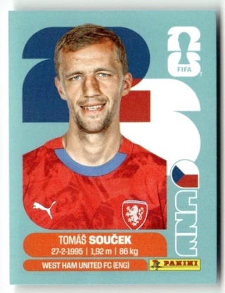 CZE12 Tomas Soucek Czechy Base Naklejki FIFA World Cup 2026 Panini