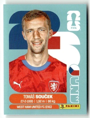 CZE12 Tomas Soucek Czechy Base Naklejki FIFA World Cup 2026 Panini