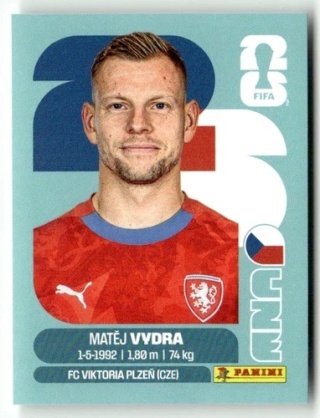 CZE15 Matej Vydra Czechy Base Naklejki FIFA World Cup 2026 Panini