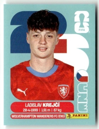 CZE4 Ladislav Krejci Czechy Base Naklejki FIFA World Cup 2026 Panini