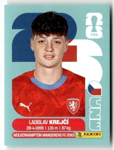 CZE4 Ladislav Krejci Czechy Base Naklejki FIFA World Cup 2026 Panini
