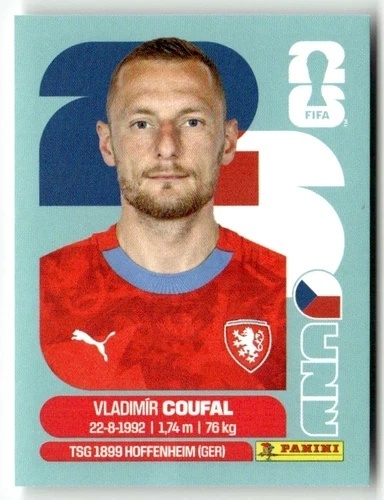 CZE5 Vladimir Coufal Czechy Base Naklejki FIFA World Cup 2026 Panini