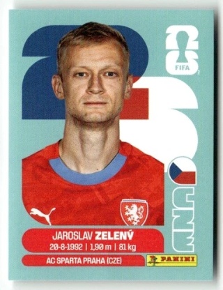 CZE6 Jaroslav Zeleny Czechy Base Naklejki FIFA World Cup 2026 Panini