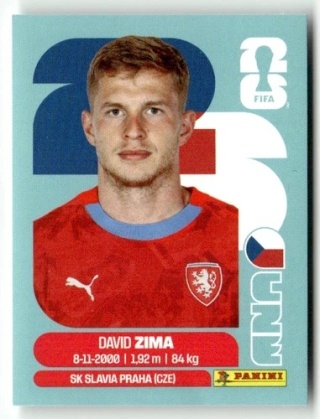 CZE8 David Zima Czechy Base Naklejki FIFA World Cup 2026 Panini