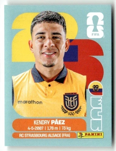 ECU11 Kendry Paez Ekwador Base Naklejki FIFA World Cup 2026 Panini