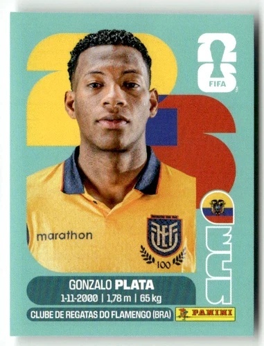 ECU16 Gonzalo Plata Ekwador Base Naklejki FIFA World Cup 2026 Panini