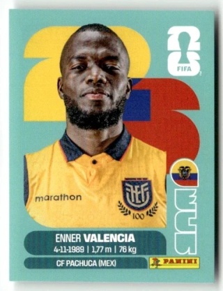 ECU20 Enner Valencia Ekwador Base Naklejki FIFA World Cup 2026 Panini