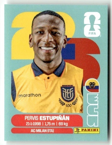 ECU5 Pervis Estupiñán Ekwador Base Naklejki FIFA World Cup 2026 Panini